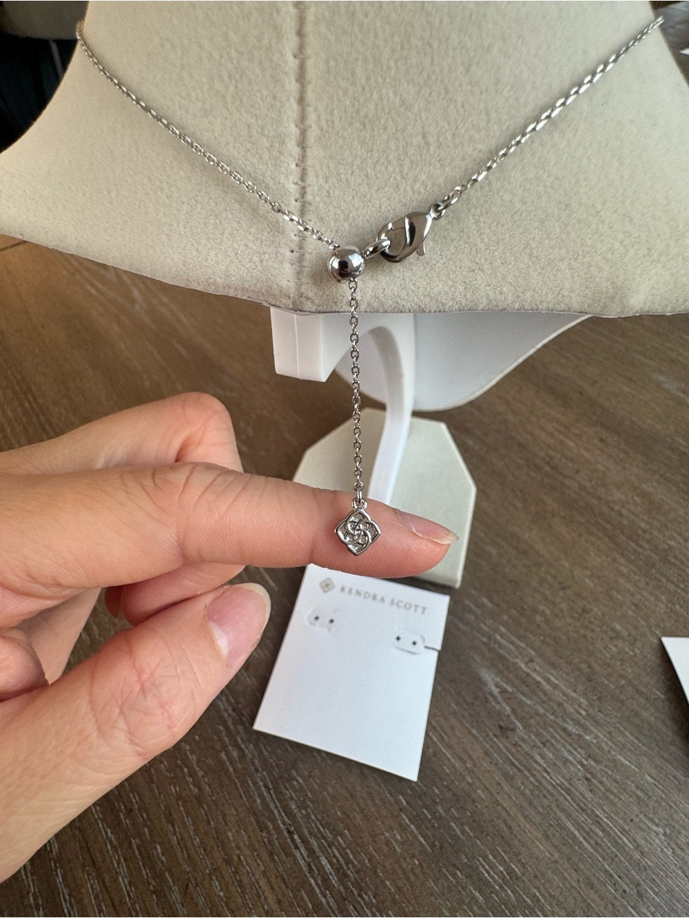 Kendra Scott Silver Soccer Ball Pendant Necklace 18” long - Picture 4 of 4